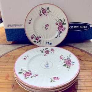 Set of 4 LIMOGES France AA. Lanternier Limoges 4 Salad 7” Plates.